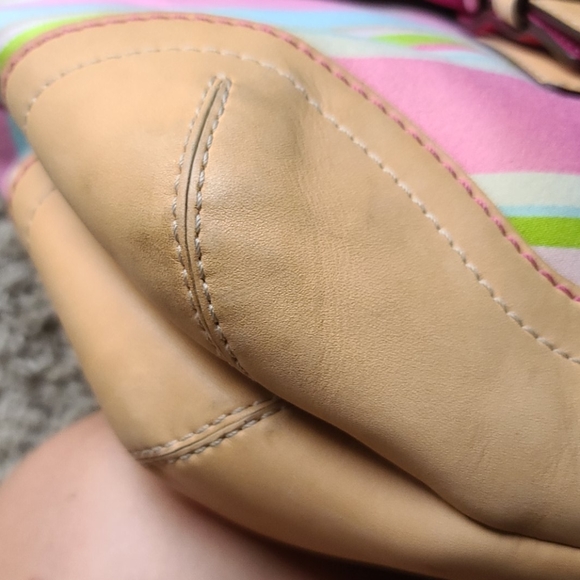 Coach Striped Flap Satchel Handbag - Picture 6 of 10